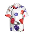 thumbnail image 2 of Juicy Berry Raspberry Hawaiian Shirts For Men, Summer Short-Sleeve Relaxed-Fit Button-Down Shirts Medium, 2 of 9