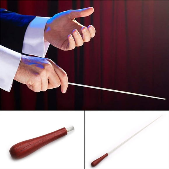 Baguette à Musique en Bois et Plastique de 38 Cm/14,93 Pouces avec Tube de Rangement, Chef d'Orchestre, Fanfare, Metteur en Scène, Bâton pour Orchestre, Concert, Salle de Classe (Rouge Foncé)
