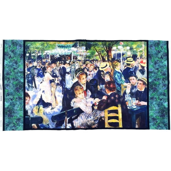 1 Panel - Renoir Painting Ball at the Moulin Cotton Fabric Panel (Great for Quilting, Sewing, Craft Projects, Wall Hangings, and More) 23" X 44"