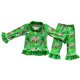 thumbnail image 1 of Colección de pijamas de Navidad, ropa para niñas, conjunto de pantalones de manga larga con solapa, tela de seda de leche con patrón de árbol de Navidad verde, 1 of 3