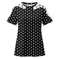 thumbnail image 7 of Fengactive Women's Lace Short Sleeve Blouses Polka Dot Shirts Cute Elegant Dressy Crew Neck Tunic Top, 7 of 7