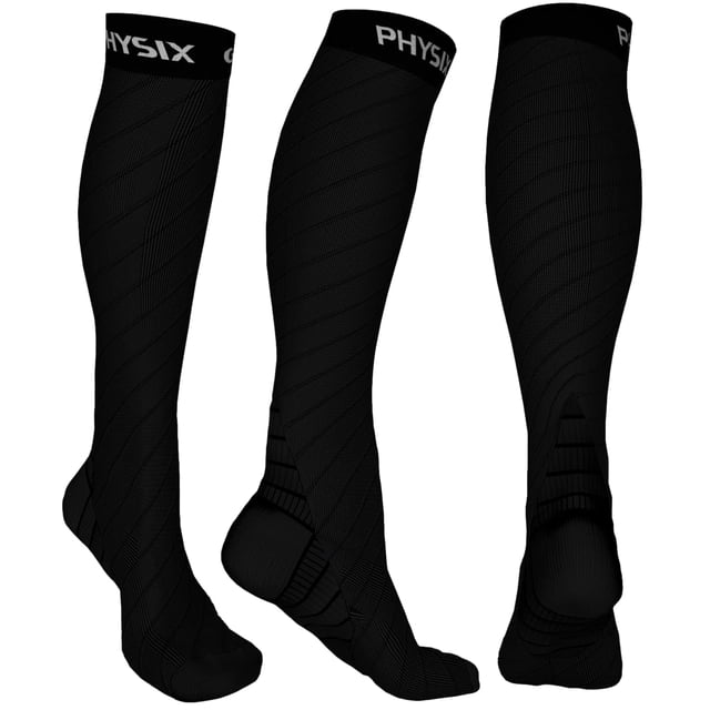 Medias de compresión Physix Gear Sport negras S/M para la circulación