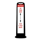 Cortina Trailblazer 03-768BLK-MSD Vertical Panel, Black, 45, XL, Do Your Part – Stay 6 Feet Apart
