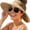 Khaki, variant on Sun Hats for Women Wide Brim Straw Visor Hat Packable Foldable Beach Hat Ponytail Open Top UV Protection Summer Travel Beach Hats for Women Essentials