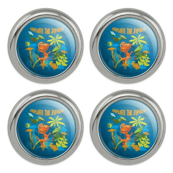 Explore the Jungle Dinosaur Train Metal Craft Sewing Novelty Buttons - Set of 4