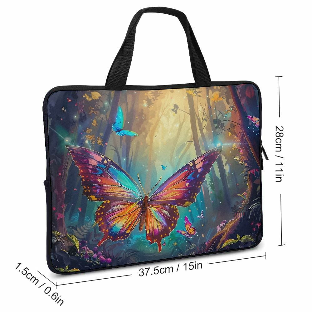 JRXY Butterfly Diving Fabric Computer Protective Handle Case Laptop Bag 15inch