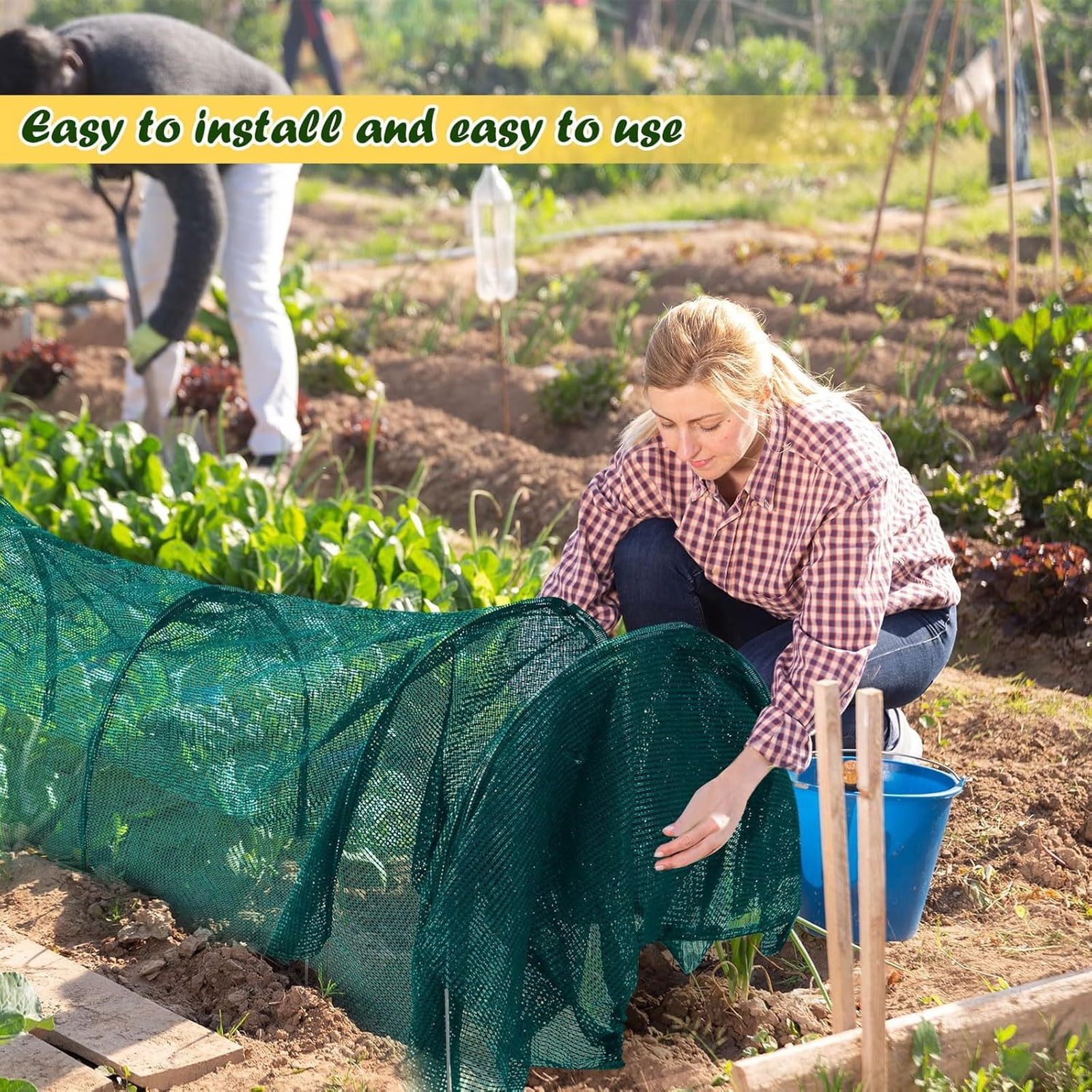 1 Pc Portable Greenhouse Tunnel Shade Net Cover, 2 In 1 Quick-Release Garden Netting For Vegetables Plant Cover, Insect & Bird Protection Cover For Garden，118" x11.8" x11.7"