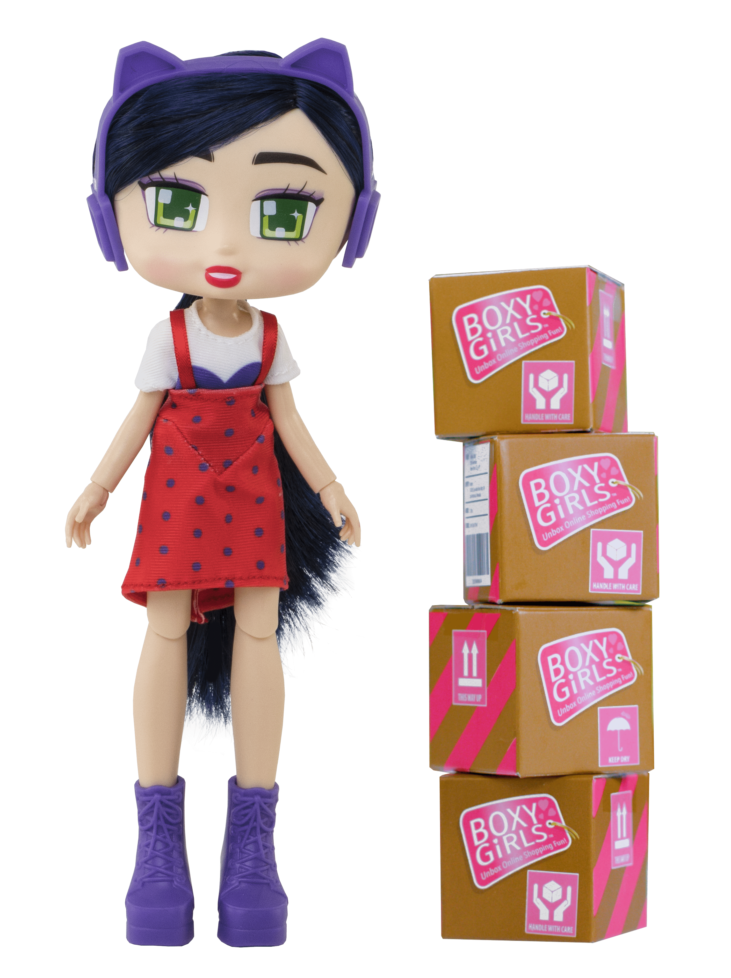 Boxy Girls Riley Doll 12 Fashion Surprises Unbox Makeup Shoes Bags & More for sale online