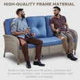 thumbnail image 6 of Gymojoy 7 Pieces Patio Furniture Set with 43inch Propane Fire Pit Table, Deep Seating Sofa, 2 Swivel Rocker Glider Chairs, 2 Ottomans and Side Table, Outdoor Conversation Set, 6 of 17