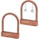 thumbnail image 1 of Juego de 2 soportes de madera huecos en forma de arco para exhibir aretes, 13,5 cm de altura, soporte individual para aretes con base de madera color marrón coco., 1 of 5