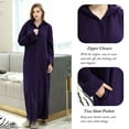 thumbnail image 5 of LOFIR Womens Zipper Front Robe, Long Plush Hooded Fleece Soft Bathrobes for Women Housecoat Sleepwear Pajamas, 5 of 7
