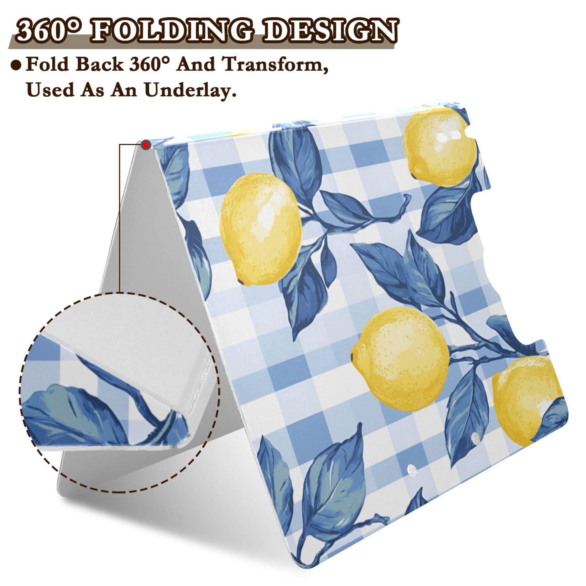 FORMRS A4 Clipboard Folder with Pen Holder Horizontal Foldable School Office Binder, Light Blue Lemon