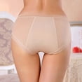 thumbnail image 4 of Gibobby Calzoncillos para mujer Ropa interior de mujer, pantalones menstruales, cintura media, pantalones sanitarios triangulares antifugas laterales de capas(Beige,G), 4 of 5