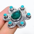 thumbnail image 2 of Natural Green Tourmaline,Turquoise Gemstone 925 Sterling Silver Ring Size 6, 2 of 2