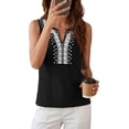 thumbnail image 3 of PRETTYGARDEN Womens Tank Tops Summer Causal V Neck Sleeveless Shirts Floral Print Embroidered Beach Vacation Boho Top, 3 of 7