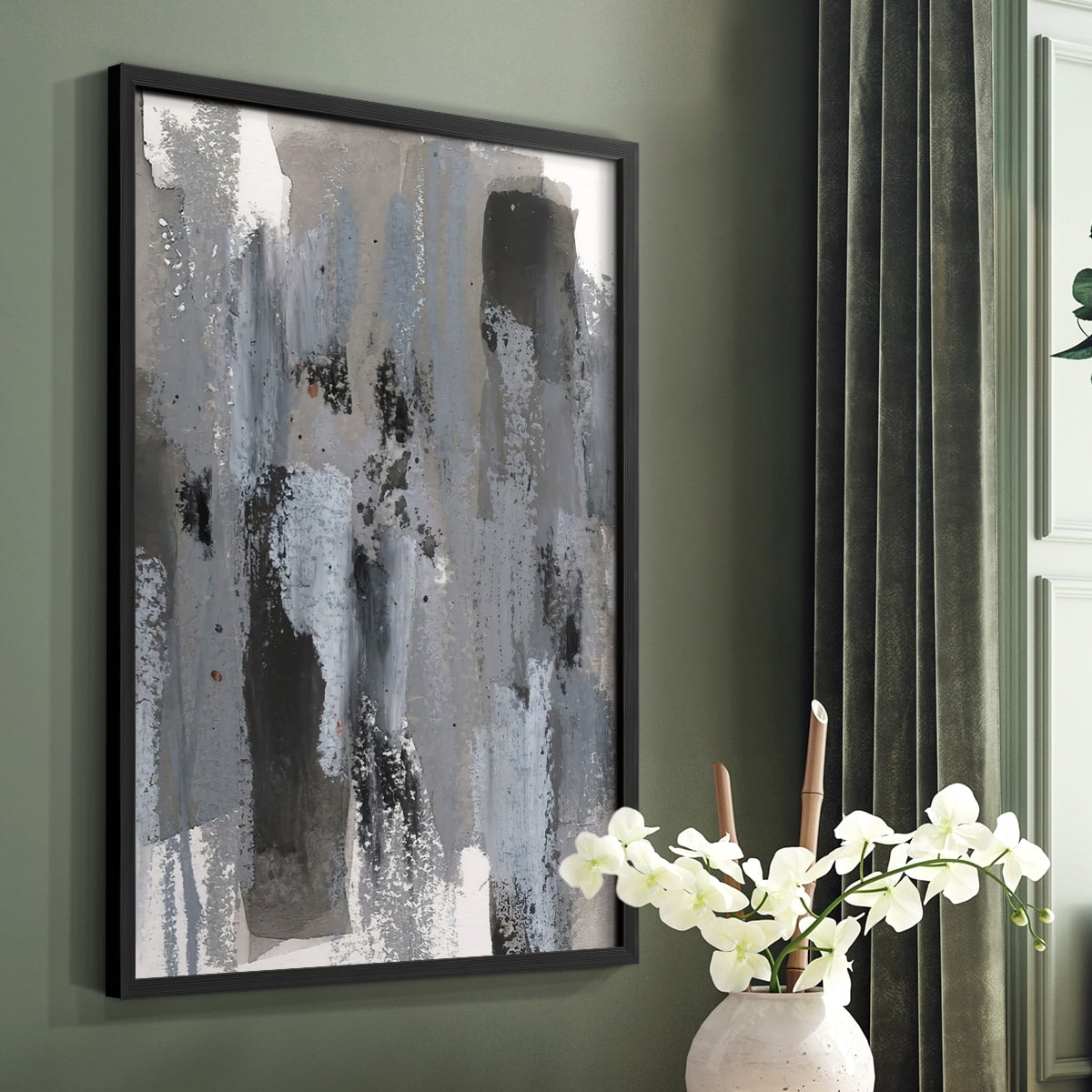 Loft Pastel IV Framed Print in Black Solid Wood Framed Print No Nail Hanging