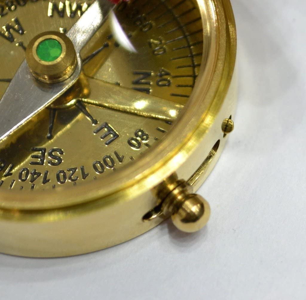 Thor Instruments Nautical Brass Compass Vintage Compass Replica Solid Brass - Epstein London Shining Brass