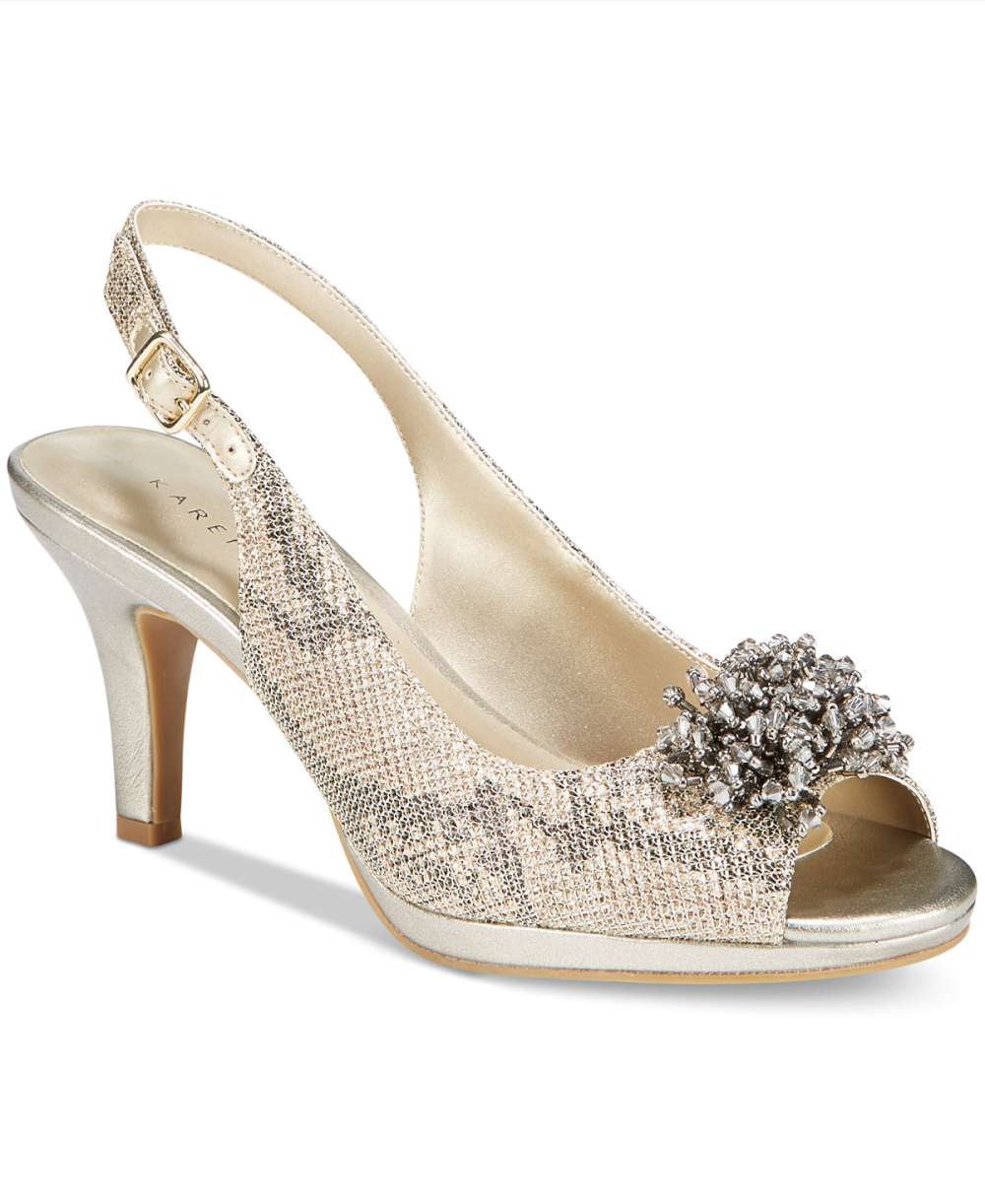 Karen Scott Womens Briant Peep Toe SlingBack Classic Pumps