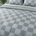 thumbnail image 5 of Mainstays 7 Piece Reversible Bed in a Bag Comforter Set with Sheets, Grey Check, Full, 5 of 13