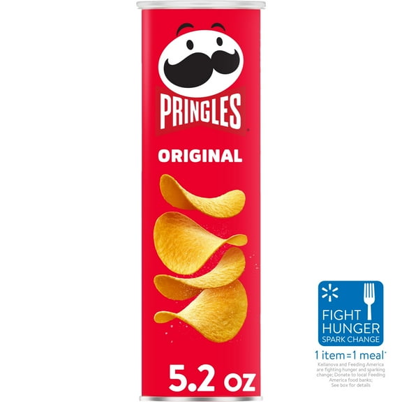 Pringles Original Potato Crisps Chips, Lunch Snacks, 5.2  oz