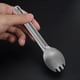 thumbnail image 5 of Juego de cubiertos de aleación de titanio | Cuchara y tenedor plegables portátiles para acampar, hacer senderismo | Ligero, Metal Duradero, Fácil de Limpiar, Gris, Incluye Bolsa de Almacenamiento, 1, 5 of 6