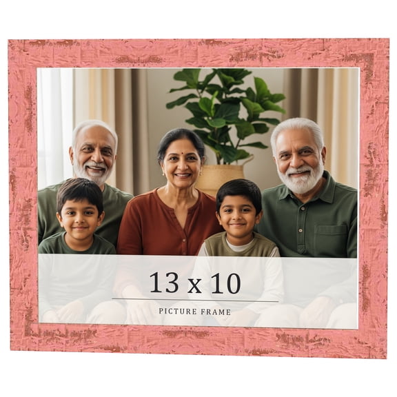 13x10 Frame Pink Solid Wood Picture Frame Width 1.125 Inches | Interior Frame Depth 0.5 Inches |