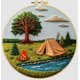 thumbnail image 1 of Kits de punto de cruz para principiantes | Acampando junto al río (20 cm con marco), 1 of 3