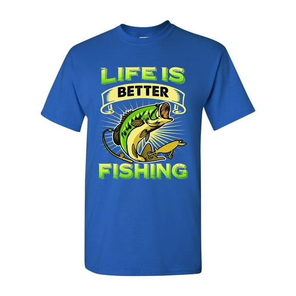 Life Is Better Fishing Fish Sea Animal Funny DT Adult T-Shirt Tee