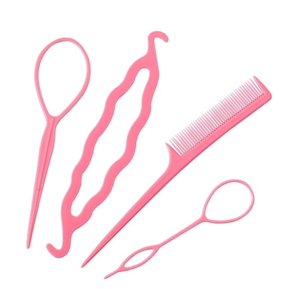 Topsy Tail Hair Tool,Hair Loop Styling French Braid Pull Through Beader Tool Braiding Comb for Parting Rat Tail Combs Tools for Girls Supplies(1set)