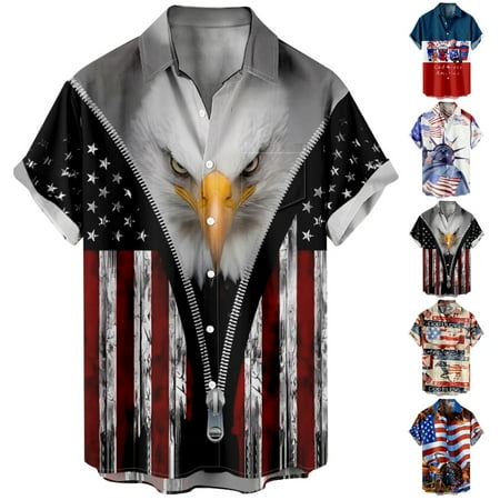 

Adult Kids Casual Short Sleeve Shirts Front-Pocket Oversized Costume for Men