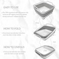 thumbnail image 3 of 1-Pack 9L Collapsible Wash Basin with Drain Plug, Foldable Dish Tub for Camping, Kitchen and Laundry Use, Gray, 3 of 8