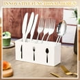 thumbnail image 4 of LZLINGMEI Acrylic Cutlery Storage Organizer Bin Silverware Caddy Countertop Knife Spoon and Fork Holder Kitchen 3 Section Tableware Storage Box for Cabinet Indoor Home Flatware Dining Room, 4 of 6