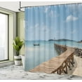 thumbnail image 5 of Ambesonne Nautical Shower Curtain, Wooden Bridge to Sea, 69"Wx84"L, Blue Brown, 5 of 5