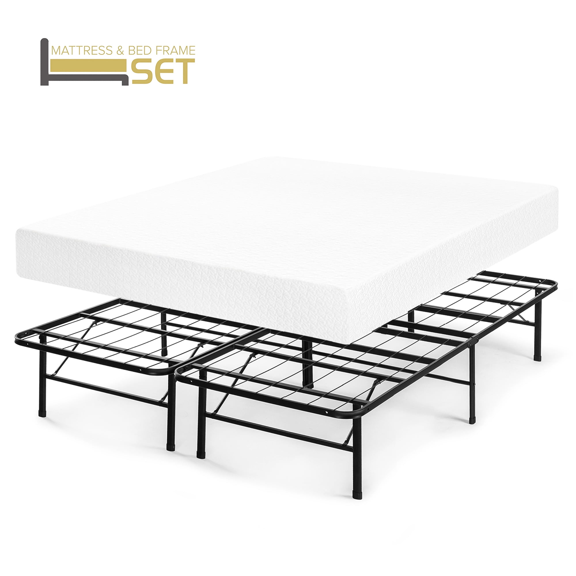 Best Price Mattress 8" Memory Foam Mattress and Metal Platform Bed