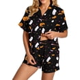 thumbnail image 2 of Halloween Pajamas Women Short Sleeve Shirt Shorts Relaxed Fit Sleepwear Loungewear 2 Piece Women Pajama Sets Black XXL, 2 of 4