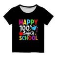 thumbnail image 4 of Fesfesfes Spring and Summer Children's Short Sleeved Printed Pattern T-shirt Round Neck Half Sleeved Casual Versatile Top for Kids Girls 3-14Years(Black,5 Years), 4 of 4