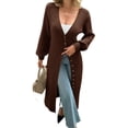 thumbnail image 2 of Spring Fall Women Long Sleeve Button Down Casual Long Knit Cardigan, 2 of 6