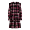 thumbnail image 2 of Time And Tru Women's and Women's Plus Tiered Plaid Shirt Dress, Sizes XS-4X, 2 of 4