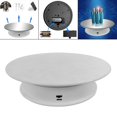 thumbnail image 3 of 8" Rotating Display Stand USB Powered Turntable 2 Speed Holder Products Props Toy Model Display White Suede, 3 of 8