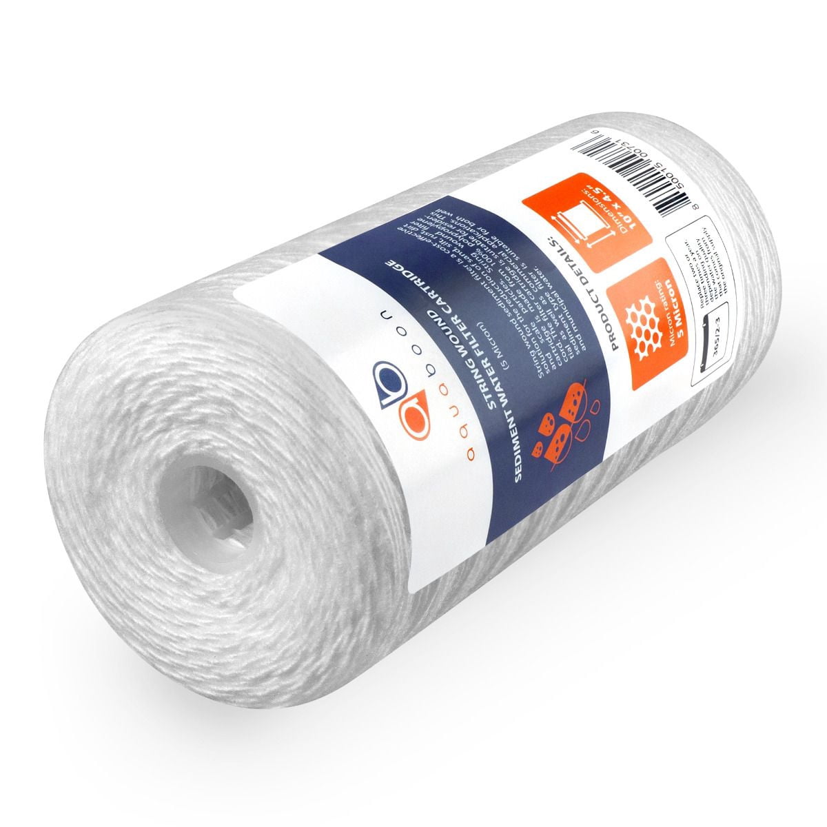 Aquaboon 5 Micron 10" String Wound Sediment Water Filter Cartridge | Whole House Sediment Filtration | Compatible with 84637, WPX5BB97P, PC10, 355214-45, 355215-45, WP10BB97P WP5BB97P 6-Pack
