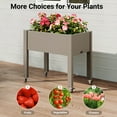 thumbnail image 4 of Raised Garden Bed - Outdoor Elevated Planter with Weatherproof Resin, Effective Drainage & 4 Swivel Wheels for Backyard, Patio and Balcony, Grey, 4 of 7