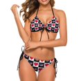 thumbnail image 1 of American Flag Bikini Set Sexy Red Stripes Print Bikini Swimsuit Pool Custom Swimwear Two-Piece Colorful Bathing Suit, 1 of 5