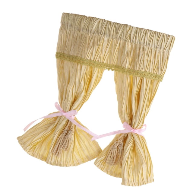 1:12 Miniatura Cortina Larga de Tela de - Juguetes para Niños Amarillo Macarena Dollhouse Miniatures Curtain
