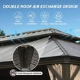 thumbnail image 6 of Domi Ourdoor Living 20ft×14ft Hardtop Gazebo,Aluminum Frame Canopy Galvanized Steel with Double Roof,Permanent Outdoor Metal Pavilion with Curtains & Netting for Patio,Backyard & Lawn,Brown, 6 of 9