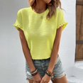 thumbnail image 2 of SHITINN New Women's Round Neck Top Pleated Short Sleeves Short Sleeve Tunic Tops for Women Womens Tops Women Summer Tops, 2 of 5