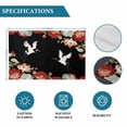 thumbnail image 6 of Black Crane Placemats Set of 6, Vintage Red Teal Spring Floral Botanical Placemats for Dining Table, Place Mats for Kitchen Tabletop, Waterproof Wipeable Dining Table Mats Set, 6 of 9