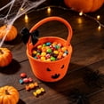 thumbnail image 4 of Halloween Candy Basket Pumpkin Woven 10.6x6.7x6.7in with Bow Handle Portable for Kids Trick or Treat Collection by OVFUIZ, 4 of 9