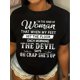 thumbnail image 2 of Camiseta negra empoderadora para mujer con la divertida frase "Soy de esas mujeres que, cuando tocan el suelo, se caen al suelo". Cuello redondo informal, manga corta, 100 % algodón, lavable a máquina, 2 of 6