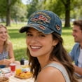 thumbnail image 4 of Textilo 250 Anniversary USA Hat, America 250th Anniversary Hat, 1776-2026 USA Flag Distressed Baseball Cap, Patriotic Tribute Hat Gift Honoring Patriots & Veterans Dark Blue, 4 of 10