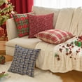 thumbnail image 6 of Pack of 2 Christmas Plaid Decorative Throw Pillow Covers Snowflake Tartan Scottish Cushion Cover for Sofa Couch Farmhouse Holiday Decor Red and Yellow, 20x20 Inch, 6 of 6